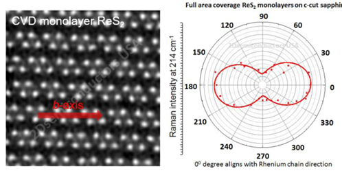 基于蓝宝石衬底的全区域覆盖的单层二硫化铼-Full Area Coverage Monolayer ReS2 on c-cut Sapphire