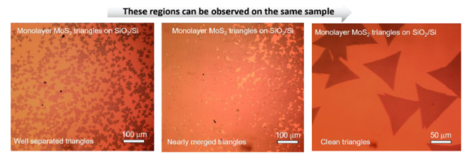基于二氧化硅衬底的三角形单层二硫化钼-Monolayer MoS2 Triangles on SiO2/Si substrates